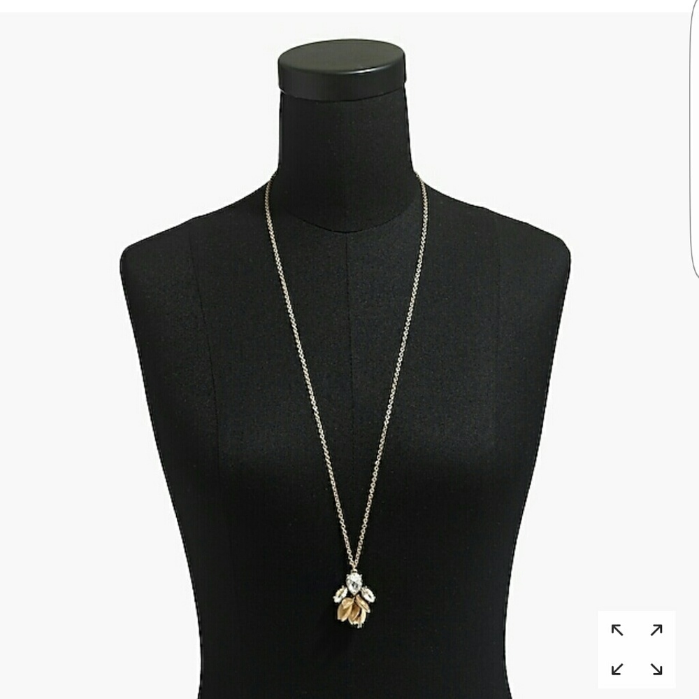 J.CREW CRYSTAL PARTY GOLD FINISH PENDANT NECKLACE